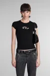 Diesel Oval D-embroidered Cotton T-shirt In Black