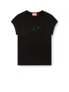 Diesel T-angie T-shirt In Stretch Cotton In Black
