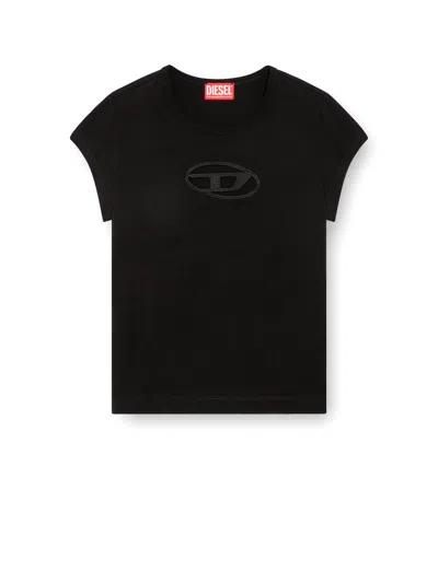 Diesel T-angie T-shirt In Stretch Cotton In Black