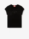 Diesel Black Stretch Cotton T-angie T-shirt In Black