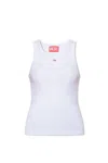 Diesel T-anky-d Ribbed Tank Top In Bianco