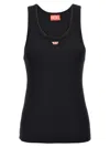 Diesel Logo-patch Sleeveless Vest Top In Black