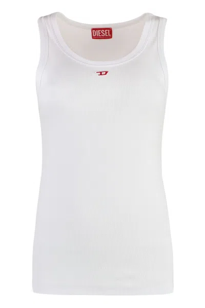Diesel T-anky-d Ribbed Tank Top In White