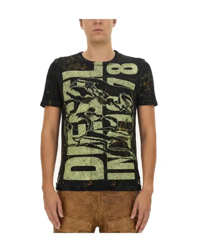 Diesel T-ashimi Cotton T-shirt In Black