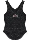 Diesel Open-back Top With Marbled Effect In 900