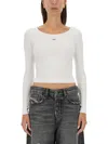 Diesel Long-sleeve Top With Embroidered D Patch In White