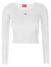 Diesel White T-ballet-d Long Sleeve T-shirt In White