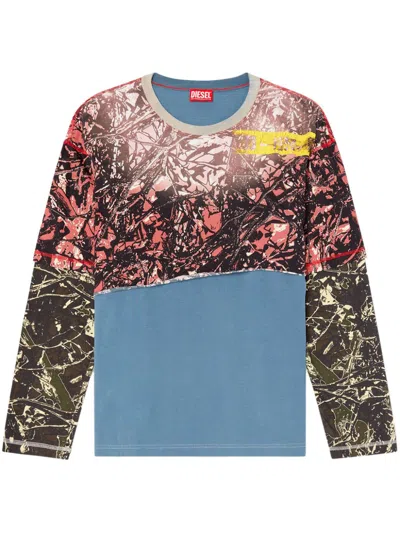 Diesel T-besh-camou T-shirt In Pink