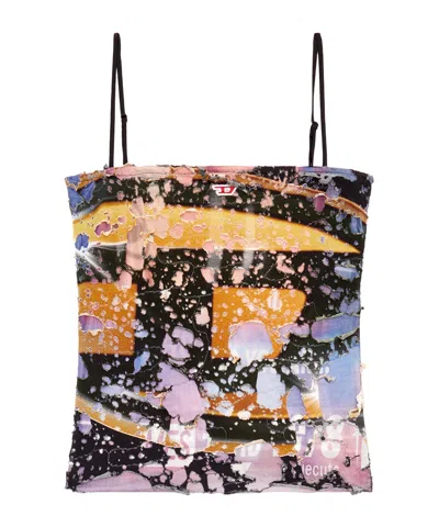 DIESEL DIESEL T-BIALIK CINEMA PRINTED DESTROYED CAMISOLE