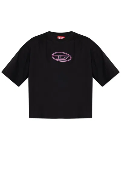 Diesel Black T-buxt-crop-od T-shirt