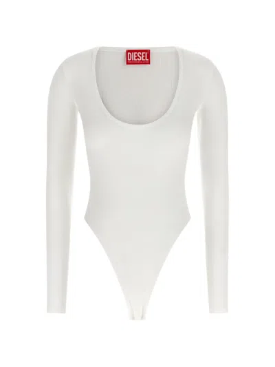 Diesel T-bodyn Long-sleeved Bodysuit In White