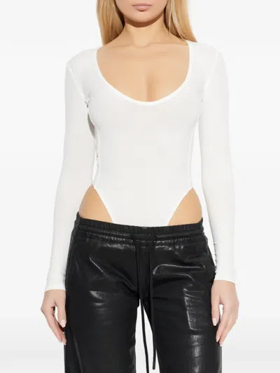 Diesel T-bodyn Long-sleeved Bodysuit In White