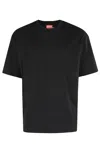 Diesel T-boggy-megoval-d T-shirt With Tonal And Contrasting Logo Embroidery In Black