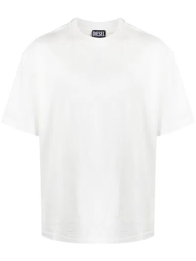 Diesel T-boggy-megoval Cotton T-shirt In White