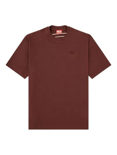 Diesel Mens 61j T-boggy-megoval-d Branded Cotton-jersey T-shirt Xxl In Brown