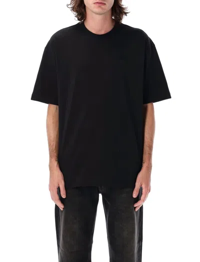 Diesel T-boggy-megoval-d T-shirt With Tonal And Contrasting Logo Embroidery In Black
