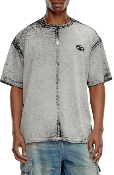 Diesel T-boxt-dev Logo Printed T-shirt In Gray