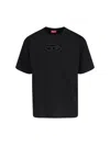 Diesel Cut-out Organic Cotton T-shirt In Black  