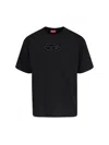 Diesel Black Stretch Cotton T-angie T-shirt In Black