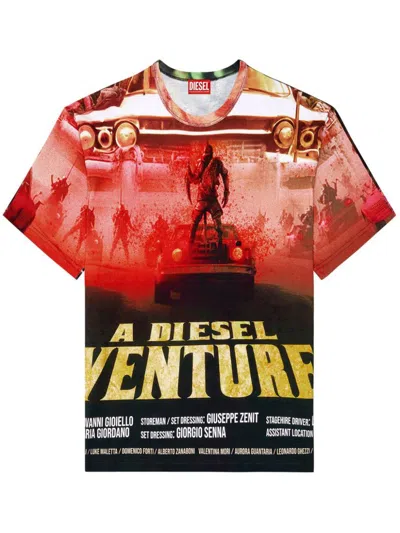 Diesel T-boxt-adventure Graphic-print T-shirt In Multicolour