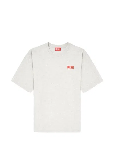 Diesel T-boxt-bisk Logo T-shirt In Gray