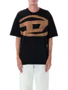 Diesel Crew Neck Graphic Print Short Sleeves T-shirt In Black