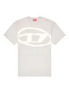 Diesel T-shirt With Bleached Oval D Logo In Neutral