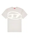 Diesel T-shirt With Bleached Oval D Logo In Neutral
