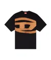 Diesel Crew Neck Graphic Print Short Sleeves T-shirt In Black