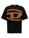 Diesel Crew Neck Graphic Print Short Sleeves T-shirt In Black