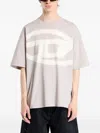 Diesel T-shirt With Bleached Oval D Logo In Pink