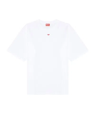 Diesel Cotton T-shirt With Embroidered Details T-norm-int In White