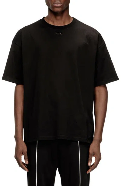 Diesel Relaxed Cotton T-shirt With Oval D Embroidery In Black