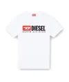 Diesel T-boxt-div Logo Printed T-shirt In White
