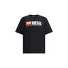 Diesel T-shirt With Splashed-effect Logo In Black