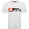 Diesel T-boxt-div Logo Printed T-shirt In White