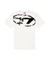 Diesel T-shirt With Distressed Flock Print In White