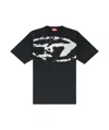 Diesel T-boxt-n14 T-shirt With Flocked Logo In Black