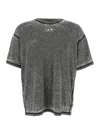 Diesel 't-boxt' Grey Crewneck T-shirt With Contrasting Stitching And Oval D Logo Plaque On The Front In Grey