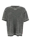 Diesel 't-boxt' Grey Crewneck T-shirt With Contrasting Stitching And Oval D Logo Plaque On The Front In Grigio Chiaro