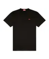 Diesel Biologic Cotton T-shirt With Frontal Oval-d Logo In Black