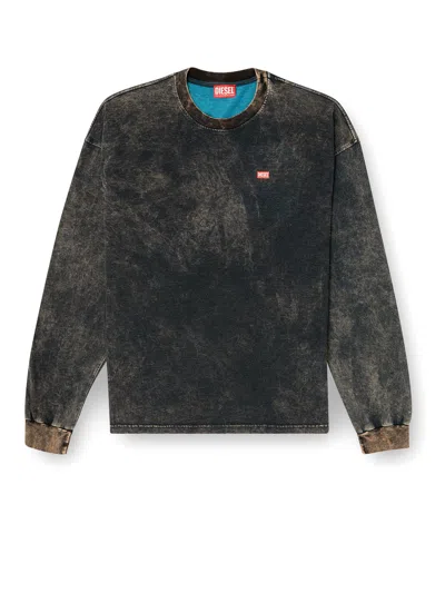 DIESEL T-BOXT-LS-T3 COTTON BLEND T-SHIRT