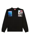 Diesel T-boxt-ls-t5 Graphic-print Long-sleeve T-shirt In Black