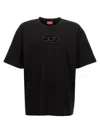 Diesel 't-boxt-od' Black Crewneck T-shirt With D Logo On The Front In Black