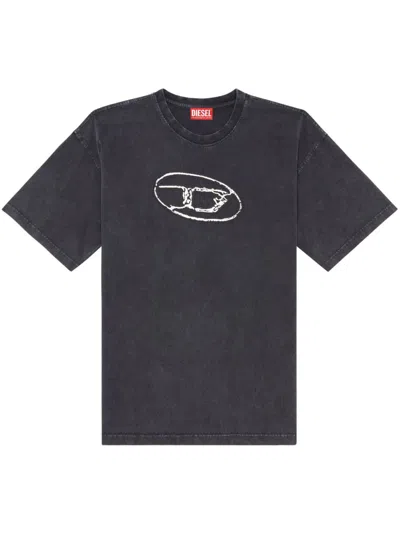 Diesel Logo-print Cotton T-shirt In Black