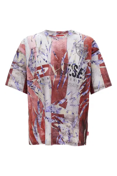 Diesel Multicolor T-shirt With Faded Logo On The Front And Back
