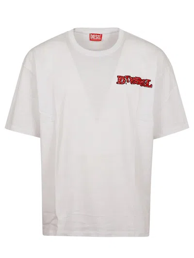 Diesel T-boxt-r20 Logo Printed Crewneck T-shirt In White