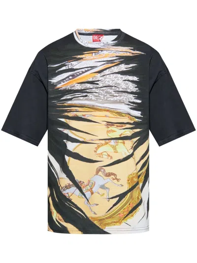 Diesel T-boxt-r25 T-shirt In 黑色