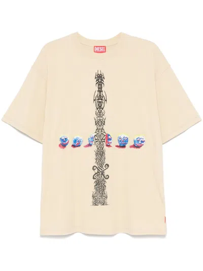 Diesel T-boxt-r4 T-shirt In Nude