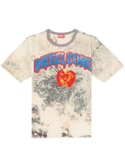 Diesel T-boxt-r9 T-shirt In Grey